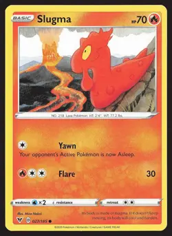 SWSH04: Vivid Voltage Slugma #027/185 Common Pokemon Card - Image 1