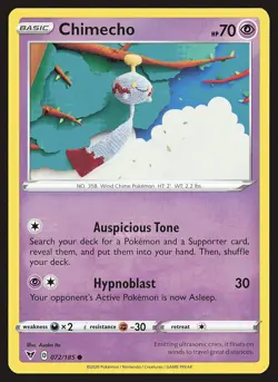 SWSH04: Vivid Voltage Chimecho #072/185 Common Pokemon Card - Image 1