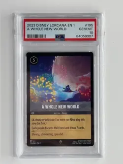 PSA 10 2023 Disney Lorcana A Whole New World #195 First Chapter GEM MT - Image 1