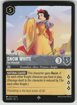 Snow White - Fair-Hearted Super Rare Shimmering Skies 183/204 Disney Lorcana NM - Image 1
