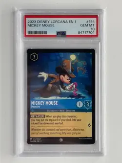PSA 10 2023 Disney Lorcana Mickey Mouse Detective #154 First Chapter GEM MT - Image 1