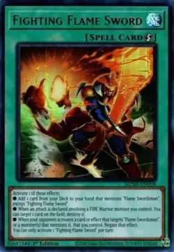 Fighting Flame Sword - MZMI-EN008 - Ultra Rare - 1st Edition NM Yugioh Maze of M - Image 1