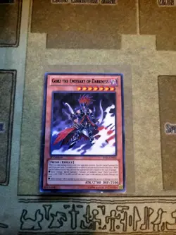 YUGIOH TCG GORZ THE EMISSARY OF DARKNESS BP01-EN014 BLACK RARE TEXT 1ST ED LP - Image 1
