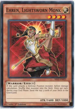Yugioh - Ehren, Lightsworn Monk SR02-EN021 1st Edition - Structure Deck: Rise of - Image 1