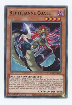 Yugioh Reptilianne Coatl BODE-EN020 1st Edition Common NM x3 Play Set - Image 1