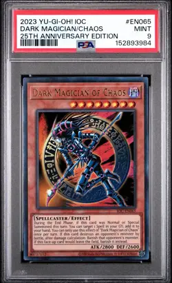 DARK MAGICIAN/CHAOS 25TH ANN. EDI YU-GI-OH! INVASION OF CHAOS 2023 EN065 PSA 9 - Image 1