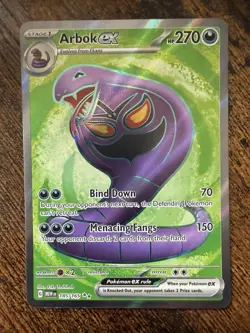Arbok EX Holo Pokemon Card 185/165 Scarlet & Violet 151 Series - Image 1