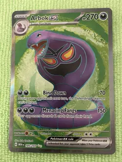 Arbok EX Holo Pokemon Card 185/165 Scarlet & Violet 151 Series English NM - Image 1