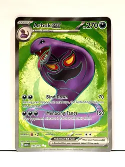 Arbok ex 185/165 Ultra Rare Scarlet & Violet 151 Pokemon Card TCG NM - Image 1