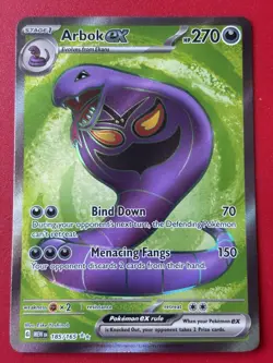 Pokemon Card Arbok ex 185/165 Scarlet & Violet 151 Holo Ultra Rare Near Mint - Image 1
