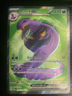 Pokemon TCG Arbok EX Full Art Rare Card Scarlet & Violet 151, 185/165 - Image 1