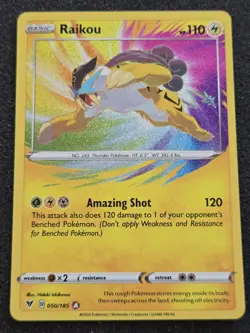 Pokemon TCG Raikou Vivid Voltage Holo Card 050/185 Amazing Rare - Image 1
