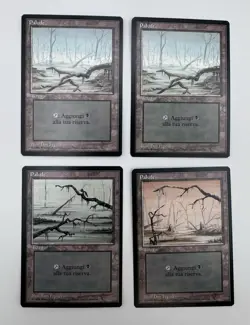 MTG Swamp 4 Cards Italian Black Border Revised 1994 Magic The Gathering - Image 1