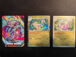 Pokemon Goodra 077 Chaos Rising Stamp Holo Prerelease Card + EXTRAS! - Image 1