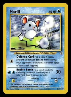Marill 66/111 Unlimited Common Neo Genesis Pokemon Card - Image 2