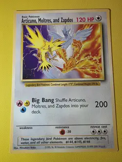 Pokemon Legendary Birds Articuno Moltres Zapdos RARE Jumbo Card V76 - Image 1