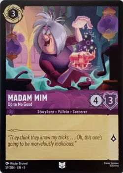 59/204 MADAM MIM UP TO NO GOOD EN8 UNCOMMON DISNEY LORCANA CARD - Image 1