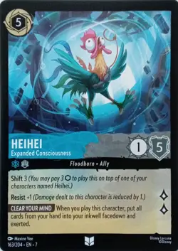 163/204 HEIHEI EXPANDED CONSCIOUSNESS EN7 UNCOMMON DISNEY LORCANA CARD - Image 1