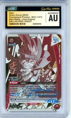 CGC Signed Dallas Reid Asta Tournament Promo BCV-1-075 UR Union Arena 2025 - Image 1