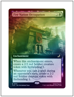 1x Fire Nation Occupation, Extended Art Foil, Avatar, Magic MTG NM - Image 1