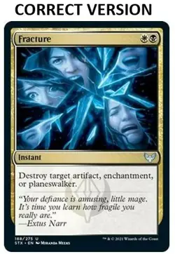 Fracture FOIL French Mtg MISPRINT. Targets creatures instead of enchantments - Image 5
