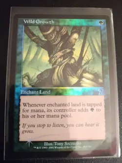 Wild Growth 7th Edition Foil LP Clean Front - Image 1