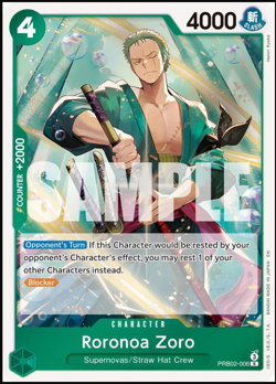 Roronoa Zoro PRB02-006 R One Piece NM - Image 1