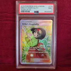 2019 Pokemon Sun & Moon Team Up Erika’s Hospitality FA #174 PSA 9 Mint - Image 1