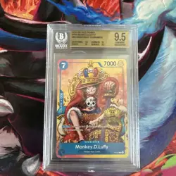 One Piece 2x Monkey.D.Luffy 2nd Anniversary Tournament Promo P-043 BGS 9.5 - Image 1