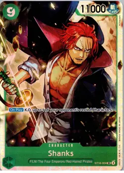One Piece TCG Shanks ST16-004 SR NM English Green Reprint - Image 1