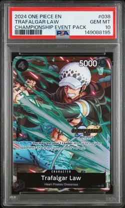 2024 ONE PIECE CHAMPIONSHIP 2024 EVENT PACK #038 TRAFALGAR LAW PSA 10 - Image 1