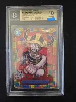 One Piece CCG Monkey.D.Luffy Premium Coll. One Piece Day JPN Promo P-110 BGS 10 - Image 1