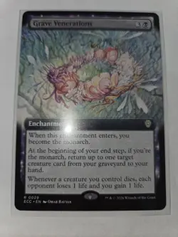 mtg,Grave Venerations (Extended Art) Commander: Lorwyn Eclipsed Regular NM - Image 1