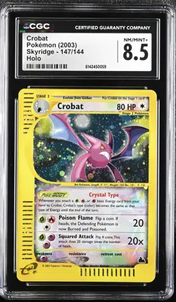 CGC 8.5 NM/MINT+ Crobat 147/144 Skyridge Holo Pokemon Card - Image 1