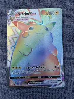 Pikachu VMAX Vivid Voltage Rainbow Rare 188/185 Secret Pokemon Card - Image 1