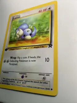 1st Edition Dratini - Vintage WotC 53/82 Team Rocket Pokemon Card - Image 2