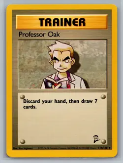 Professor Oak Base Set 2 #116/130 Uncommon Pokemon Card - Image 1
