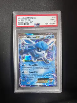 Glaceon EX 20/124 XY Fates Collide Holo Pokemon Card - PSA 9 - Image 1