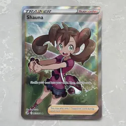 Pokemon TCG Shauna Fusion Strike Full Art Trainer Ultra Rare Holo Card 263/264 - Image 1