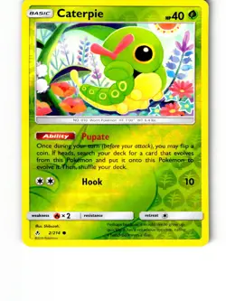 Caterpie 2/214 Common Unbroken Bonds Pokemon Reverse Holo Lightly Played Card - Image 1