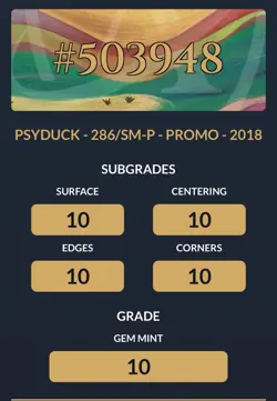 2018 Pokemon JPN SM Promo Psyduck 286/SM-P Munch: A Retrospective ACE 10 PSA - Image 3