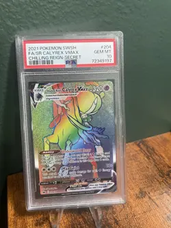 Pokemon Calyrex VMAX Shadow Rider #204/198 Secret Rare Rainbow PSA 10 - Image 1