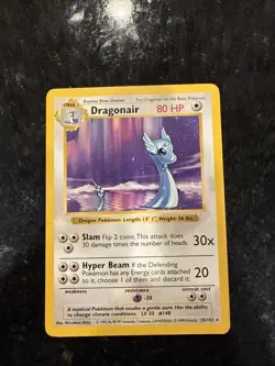 Dragonair #18/102 Base Set Shadowless Pokemon Card LP - Image 1