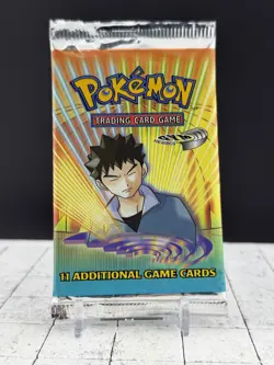 Gym Heroes Unopened Booster Pack Pokemon Cards Brock artwork - Image 1