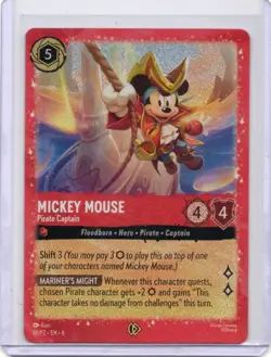 Mickey Mouse Pirate Captain 18/P2 Glimmer Foil Promo NM Disney Lorcana - Image 1