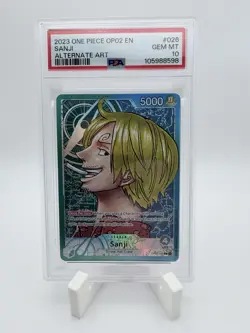 One Piece Card Game Sanji OP02-026 Alt Art Foil Eng Paramount War PSA 10 - Image 1