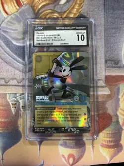 Oswald The Lucky Rabbit Lorcana D23 06/D23 CGC 10 Rainbow Foil Extended Art - Image 1
