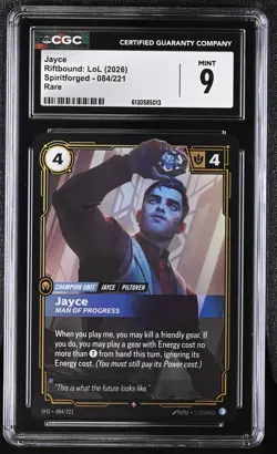 Jayce Man of Progress 084/221 - English Riftbound TCG: Spiritforged CGC 9 MINT - Image 1