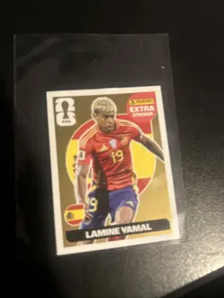 Golden FIFA 2026 World Cup Lamine Yamal Golden Extra Sticker In Top Loader Rare - Image 1