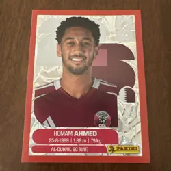 2026 Panini FIFA World Cup Red Crumple Foil Sticker Homam Ahmed #QAT5 Qatar RARE - Image 1